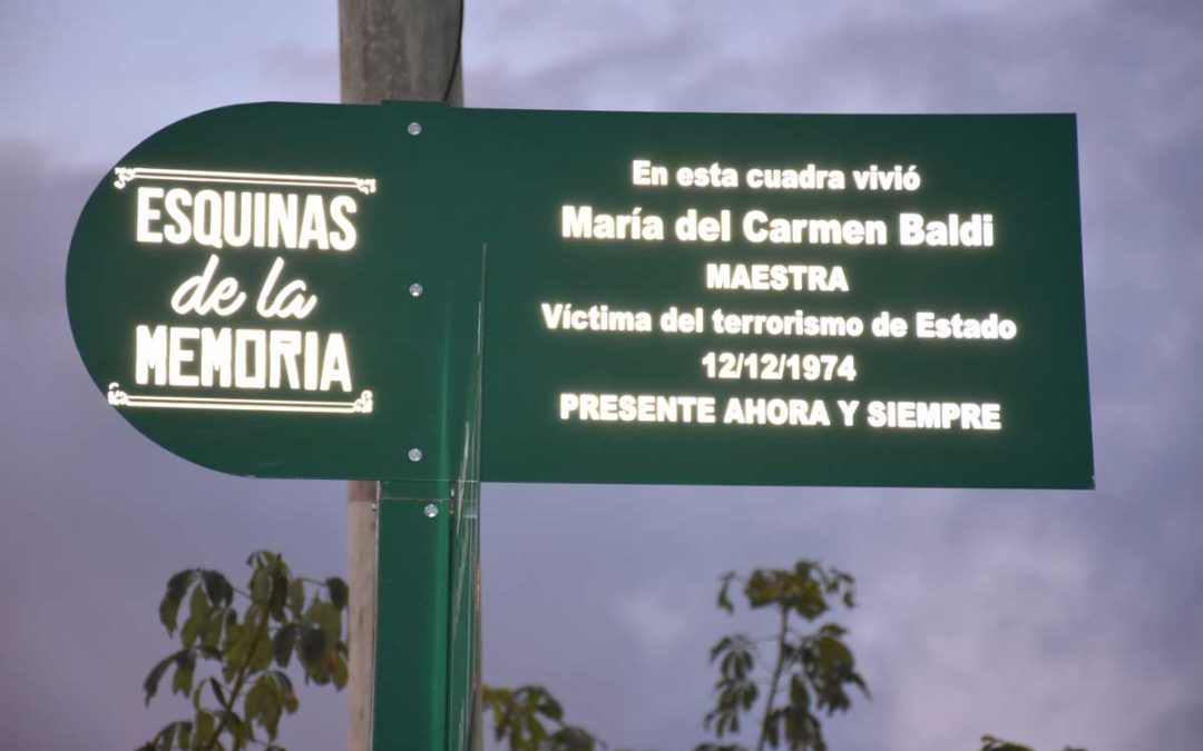 ESQUINAS DE LA MEMORIA: HOMENAJE A MARÍA DEL CARMEN BALDI