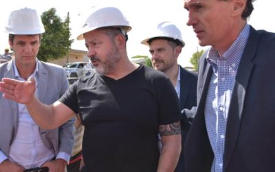 GUSTAVO MENÉNDEZ Y GABRIEL KATOPODIS SUPERVISAN OBRAS EN MERLO