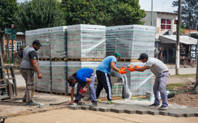 PROGRESA LA CONSTRUCCIÓN DE PAVIMENTO EN PARQUE SAN MARTÍN