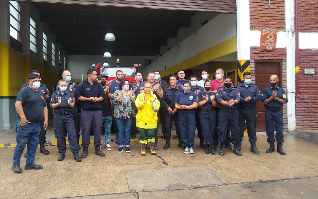 MERLO RECIBIÓ A LOS BOMBEROS VOLUNTARIOS QUE PRESTARON SERVICIO EN CORRIENTES