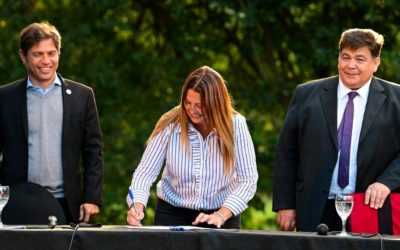 KARINA MENÉNDEZ Y AXEL KICILLOF FIRMARON CONVENIO PARA MERLO