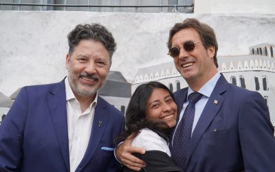 EL INTENDENTE JUNTO A CONSUL ITALIANO VISITARON ESCUELA SECUNDARIA