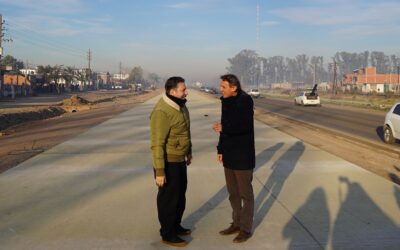 MENÉNDEZ Y KATOPODIS RECORRIERON OBRAS EN MERLO